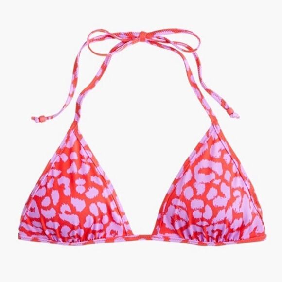 J Crew Playa Red and Purple Bikini Top size Small - Picture 1 of 5